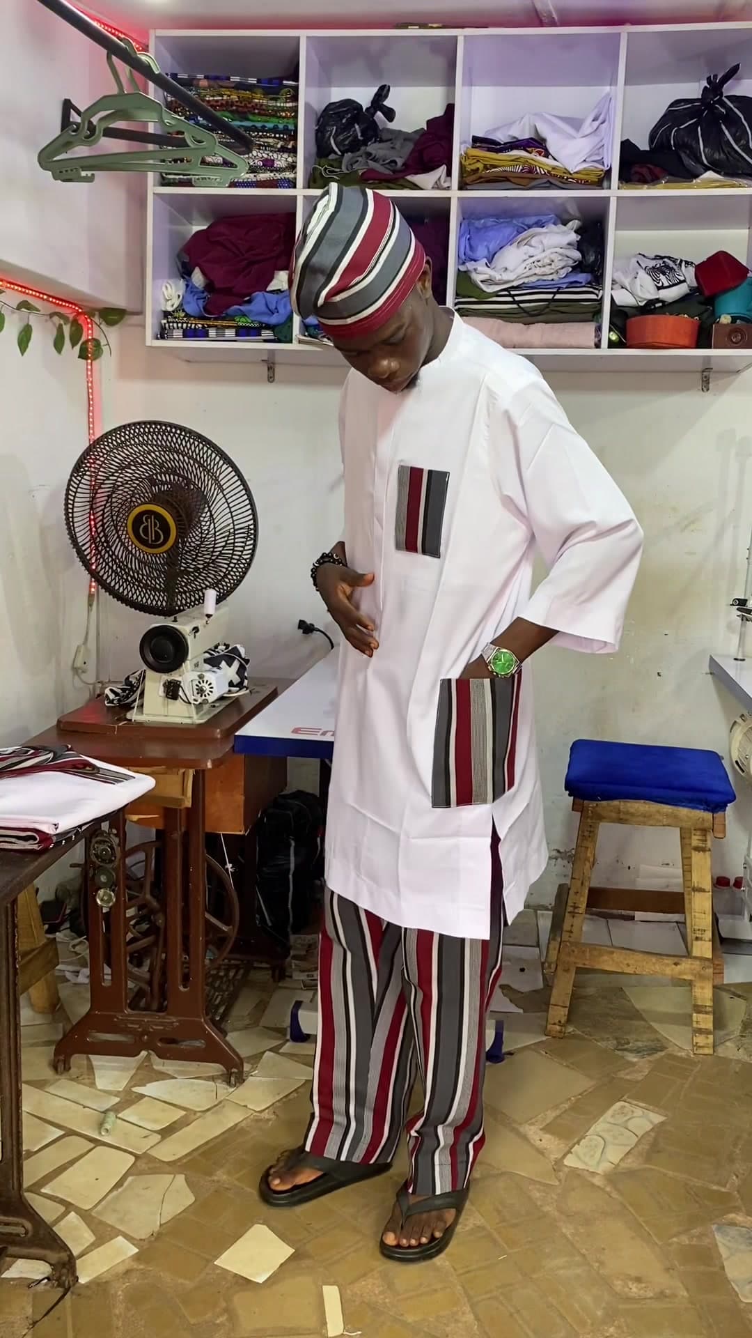 Heritage Stripe Ankara Suit