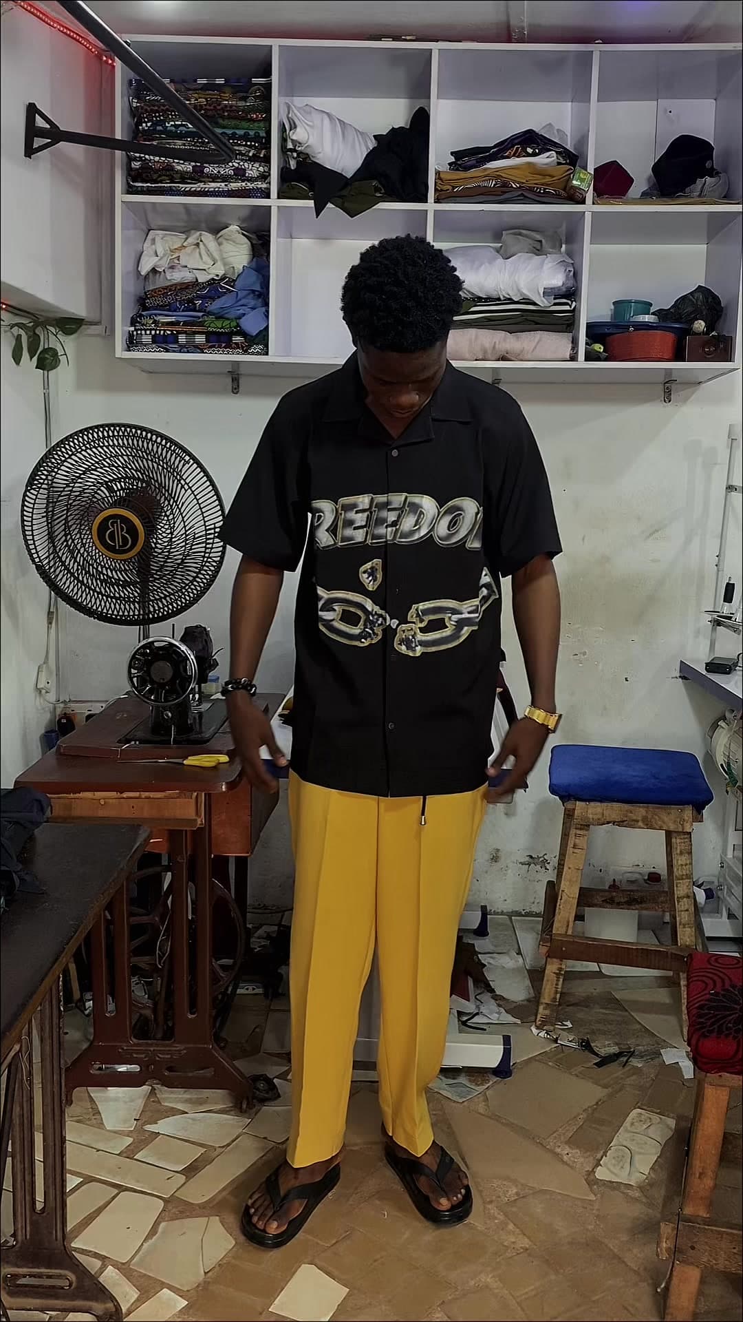 Freedom graphic 2-piece worn by a customer